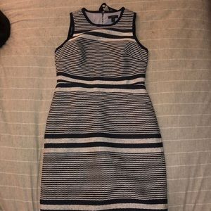 J. Crew Sheath dress in striped navy tweed
